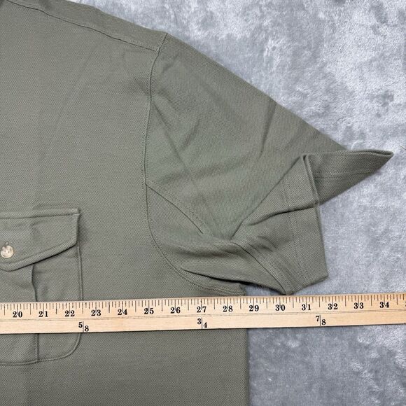 Duluth Trading Polo Men’s 2XL Green Cotton Solid Short Sleeve Button Up - Picture 5 of 7